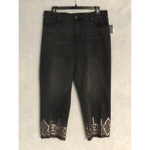 John Mark Women's 20W Wild Side Jeans in Charcoal NEW